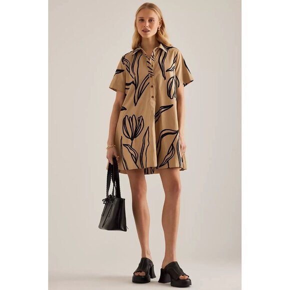 NWT Size LP -The Pollie Short-Sleeve Cotton Swing Tunic Mini Dress (NWT US$ 148) - Picture 4 of 16